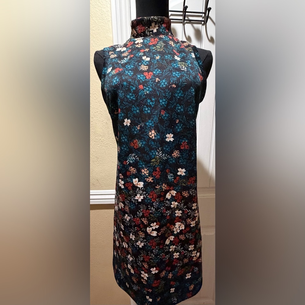 BCBGeneration Dark Floral Sleeveless Blouse